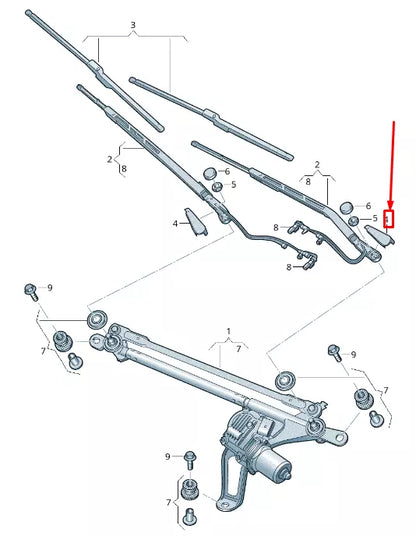 NEW AUDI A8 4N LEFT WINDSHIELD WIPER ARM COVER LHD 4N19557371P9