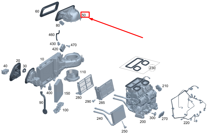 new mercedes-benz c w206 fresh air intake housing a2068309201 original