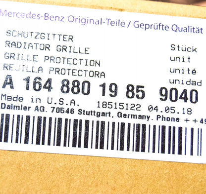 NEW MB M W164 FRONT BUMPER RADIATOR GRILLE A16488019859 040 ORIGINAL