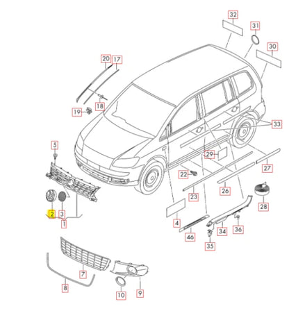 NEW VW CADDY IV SAA RADIATOR GRILLE EMBLEM BADGE 1T0853601EULM