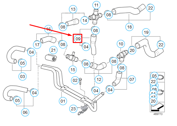 new mini cooper r53 radiator coolant hose 17127518504 7518504 original