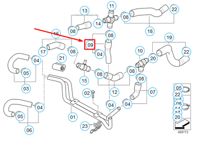 new mini cooper r53 radiator coolant hose 17127518504 7518504 original