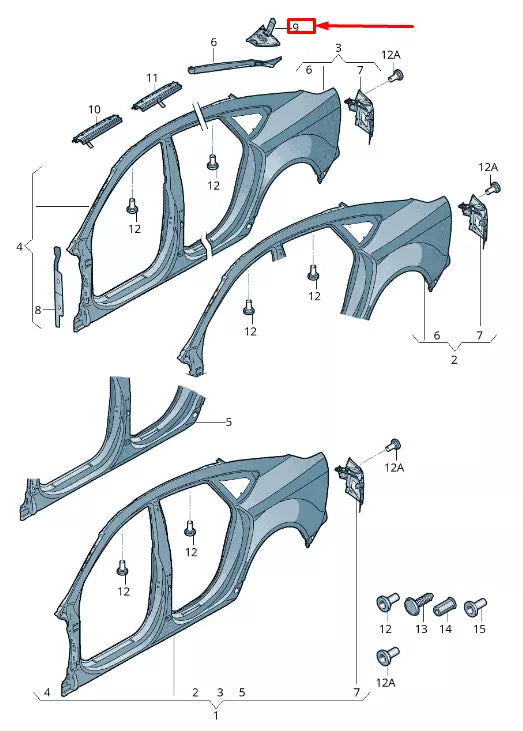 NEW AUDI RS7 SPORTBACK 4G RIGHT D-PILLAR PARTITION 4G8810570