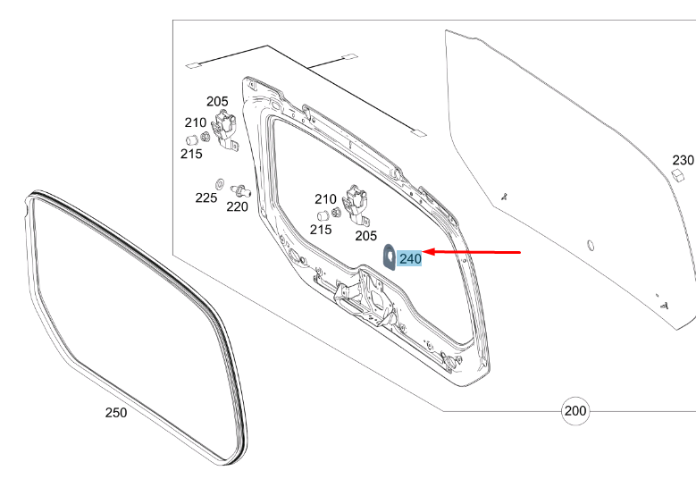 new mercedes-benz vito w447 rear widow bracket a4475403440 original