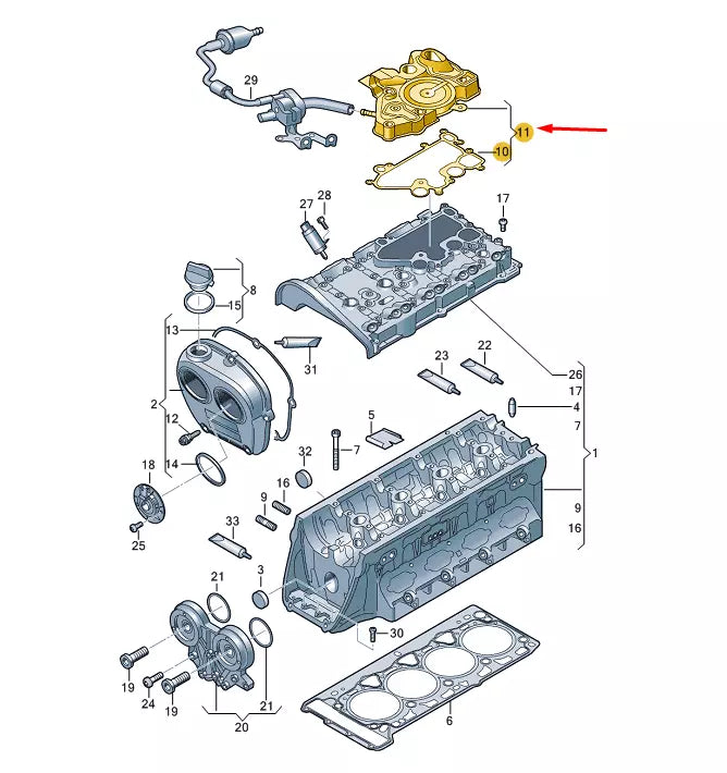 NEW AUDI Q3 8U OIL SEPARATOR 06K103495BM