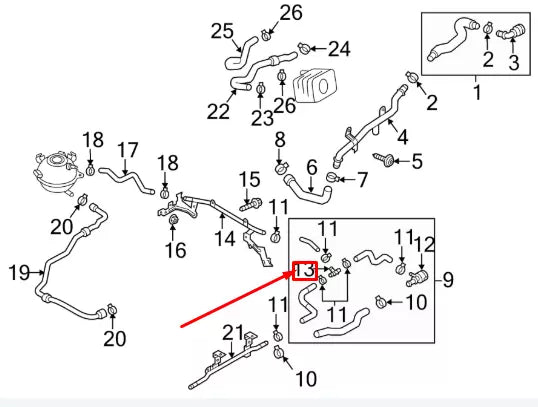 NEW VW BEETLE A5 ENGINE COOLANT PIPE ADAPTER N90693001 ORIGINAL
