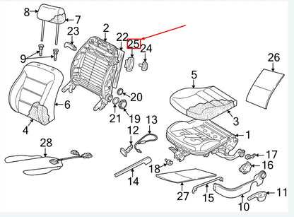 NEW AUDI A1 8X FRONT LEFT BACKREST HANDLE TRIM 6R388160782V ORIGINAL