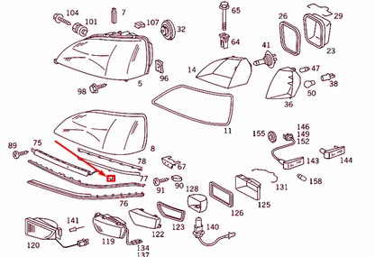 NEW MERCEDES-BENZ S W140 FRONT LEFT LIGHTING UNIT SEAL A1408260980 ORIGINAL