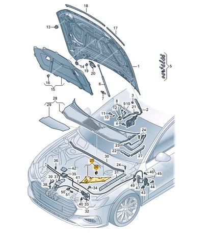 NEW AUDI A6 C8 AVANT FRONT BONNET HOOD LEFT LOCK COVER 4K0805285 ORIGINAL