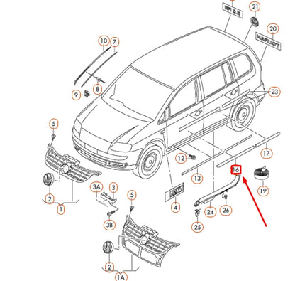 NEW VW TOURAN 1T FRONT LEFT DOOR PROTECTIVE STRIP 1T0853515E9B9 ORIGINAL