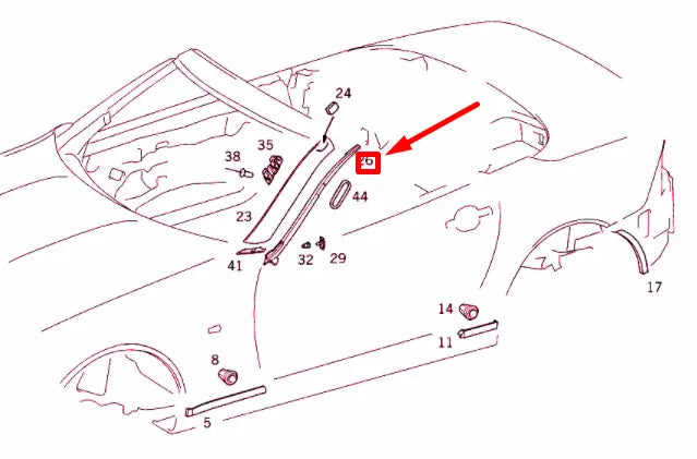 NEW MERCEDES-BENZ SLK R170 FRONT WINDSHIELD RIGHT SEAL A1706980498 ORIGINAL