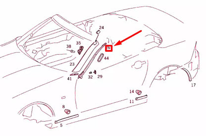 NEW MERCEDES-BENZ SLK R170 FRONT WINDSHIELD RIGHT SEAL A1706980498 ORIGINAL