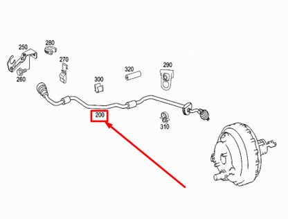 NEW MERCEDES-BENZ C W203 BRAKE BOOSTER VACUUM HOSE LHD A2034304829 ORIGINAL