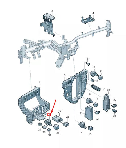 NEW VW TRANSPORTER VI T6 DOUBLE RELAY CARRIER 10 PIN 4H0937529