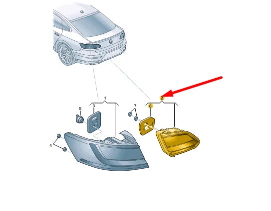 NEW VW ARTEON 3H7 REAR RIGHT SIDE INNER LED TAILLIGHT 3G8945308B ORIGINAL