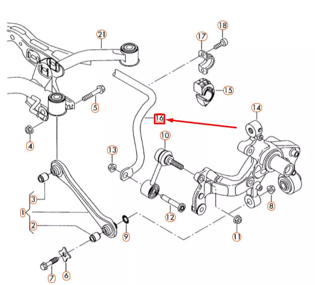 NEW AUDI Q3 8U REAR ANTI-ROLL BAR 1K0511409CB ORIGINAL
