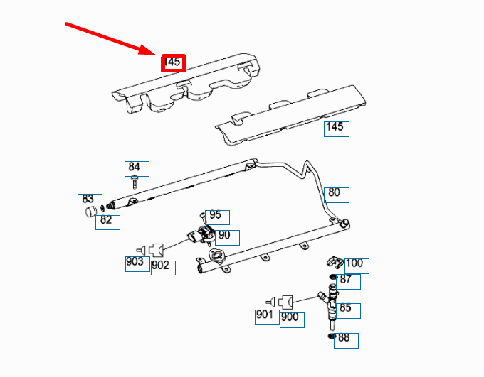 NEW MERCEDES-BENZ C W204 LEFT FUEL DISTRIBUTOR DAMPING WEDGE A1562260385