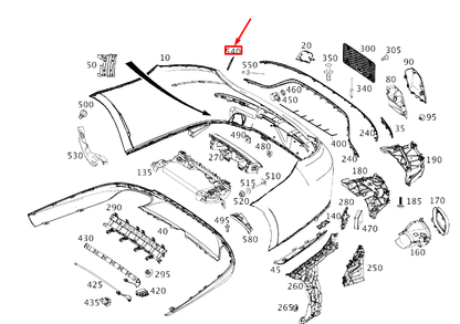 new mercedes-benz e c238 rear bumper right cover grille trim a2388858800