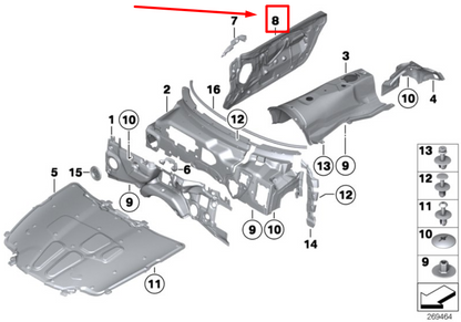 new bmw z4 roadster e89 right sound insulating 51487256904 7256904 original