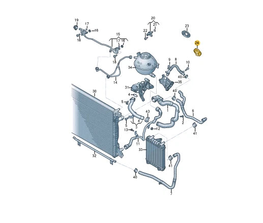 NEW AUDI Q5 FY COOLING SYSTEM ADAPTER 80A122291DA ORIGINAL