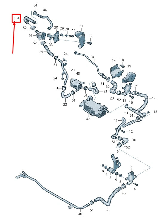 NEW AUDI Q7 4M ENGINE COOLANT HOSE 4M0121449EB
