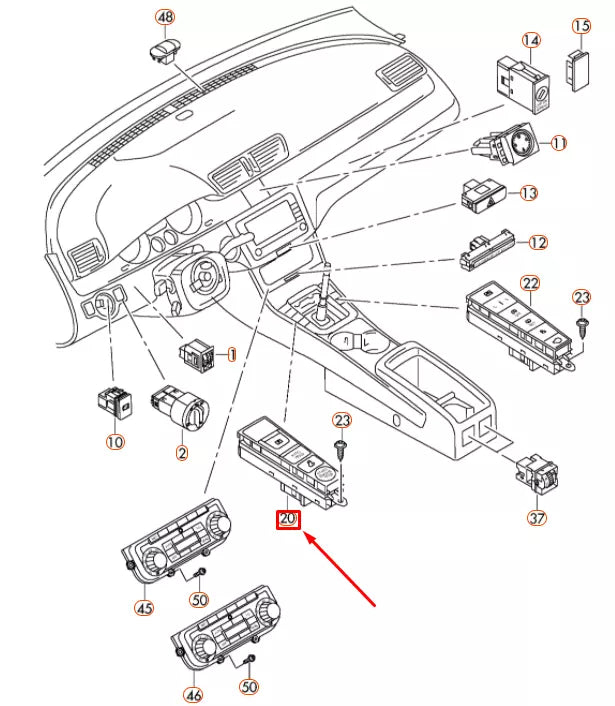 NEW VW CC OPERATING UNIT SWITCH PANEL WITH PUSHBUTTONS LHD 3AB927137DWHS