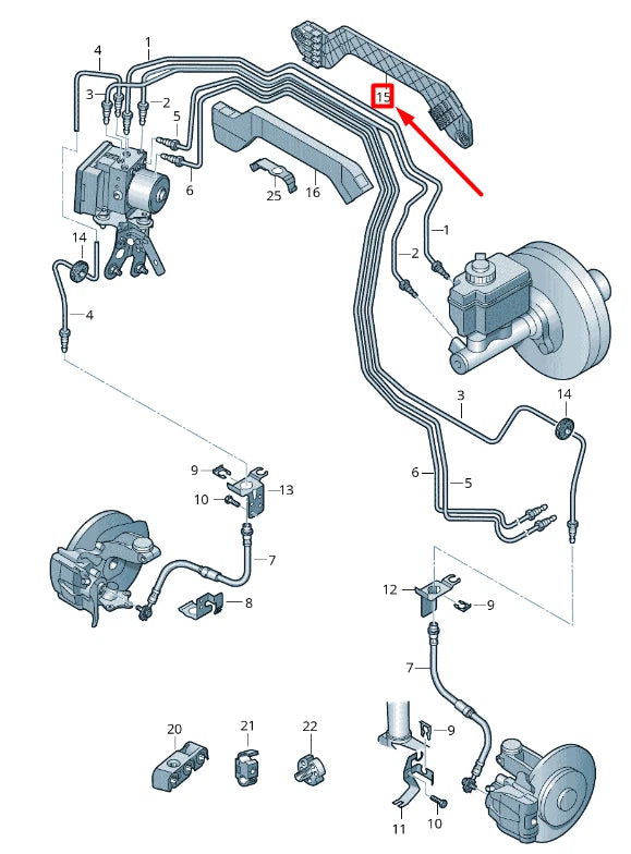 NEW VOLKSWAGEN CADDY 2K MK3 FRONT BRAKE PIPES COVER1T1611716B ORIGINAL