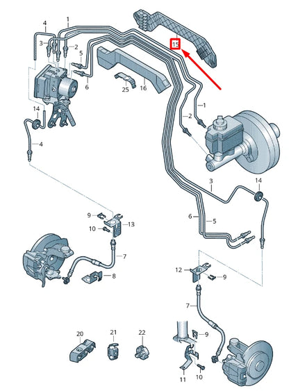 NEW VOLKSWAGEN CADDY 2K MK3 FRONT BRAKE PIPES COVER1T1611716B ORIGINAL
