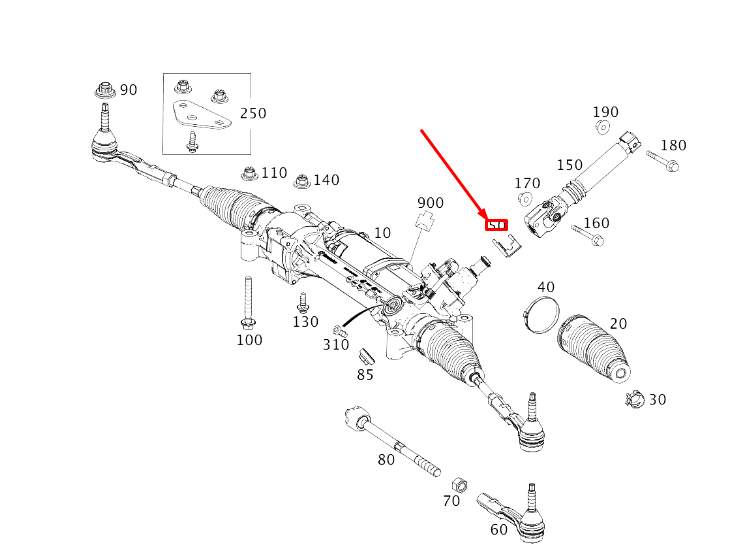 new mercedes-benz s w222 steering gear bracket lhd a2224610143 original