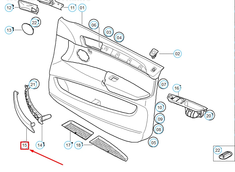 NEW BMW X5 E70 REAR RIGHT DOOR PULL TRIM 51416970150 6970150 ORIGINAL