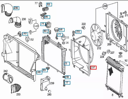 NEW MERCEDES BENZ E W210 FAN SHROUD A2105051555