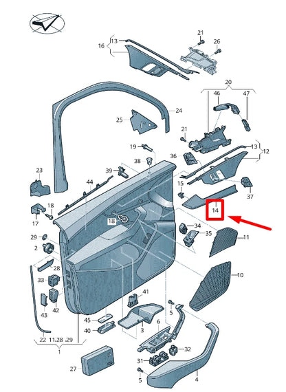 NEW AUDI A4 8W2, B9 FRONT LEFT DOOR TRIM MOLDING 8W0867409AB7V7 ORIGINAL
