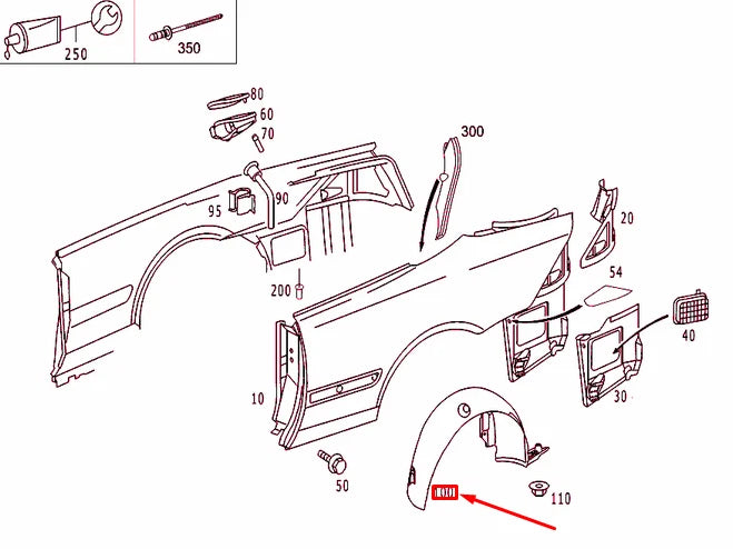 NEW MB CL COUPE C215 REAR LEFT WHEEL HOUSE COVER A2156902530 ORIGINAL