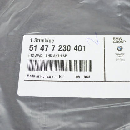 NEW BMW 6 COUPE F13 FRONT LEFT FLOOR MAT 7230401 51477230401 ORIGINAL