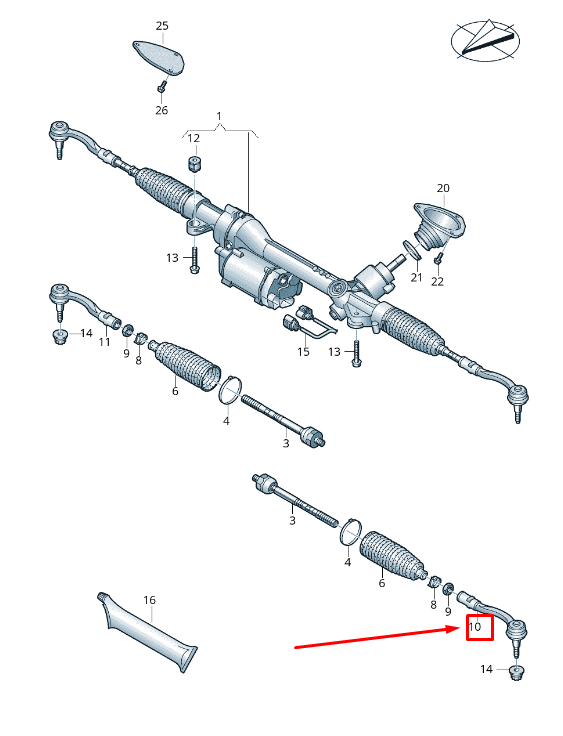 new audi r8 4s left steering tie rod end 4s0423811b original