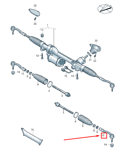 new audi r8 4s left steering tie rod end 4s0423811b original