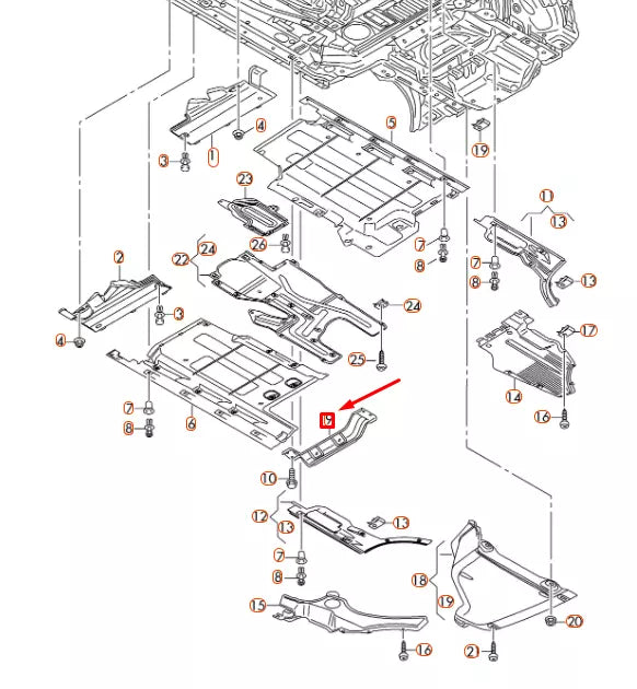 NEW AUDI Q5 8R UNDERBODY COVER RIGHT STONE CHIP GUARD 8R0825001C ORIGINAL