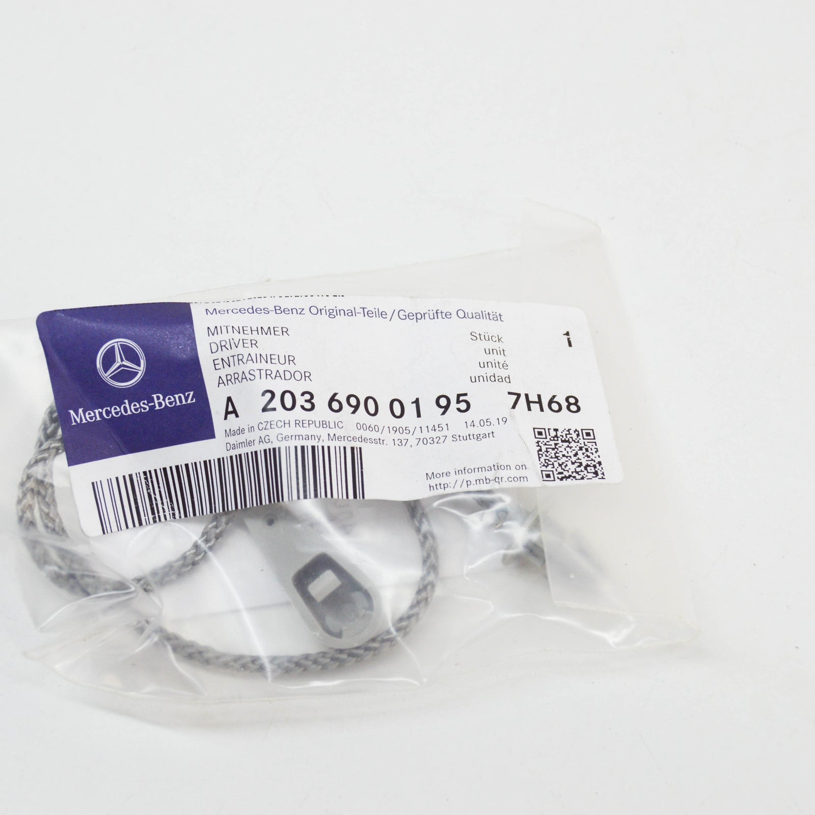 NEW MB C W203 REAR PARCEL SHELF HAT TRAY STRAP A20369001957H68 ORIGINAL