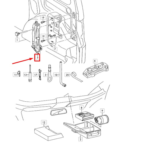 NEW VOLKSWAGEN CADDY 2K LIFT JACK 2K5011031C ORIGINAL