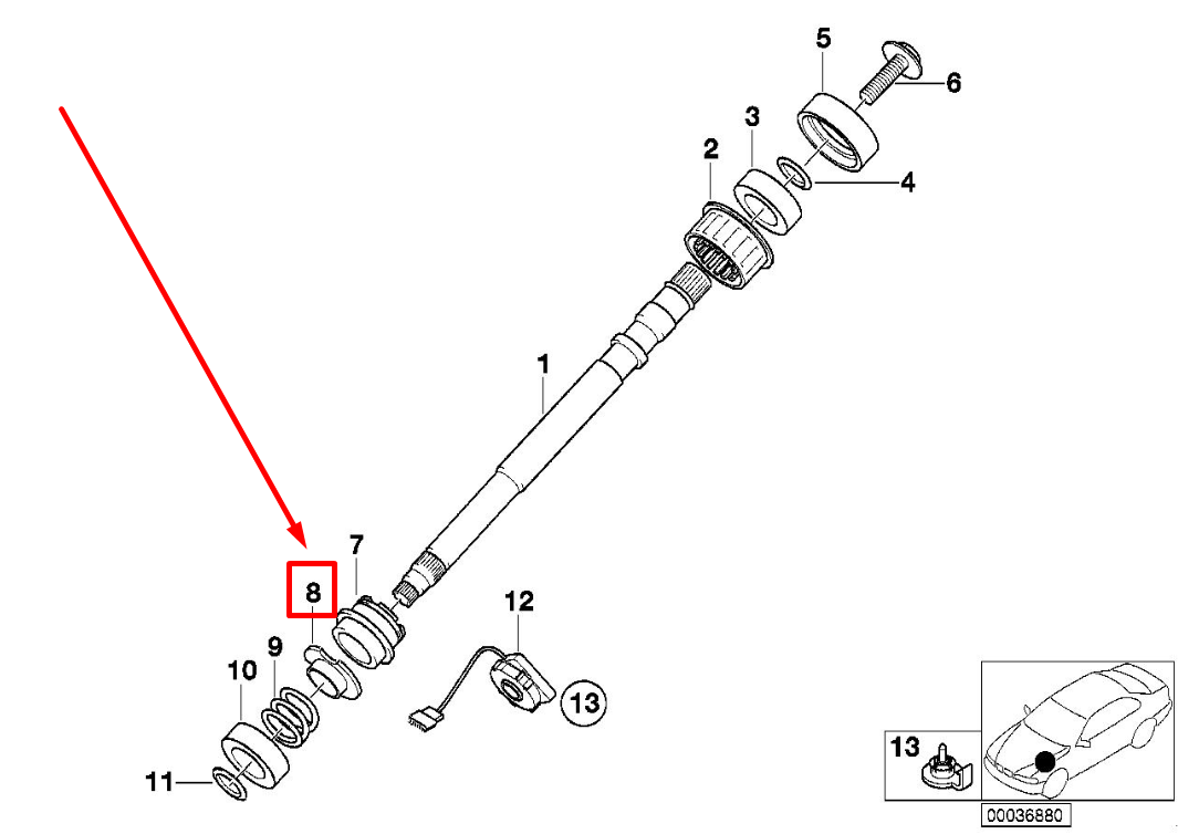new bmw 3 e36 upper steering spindle backup ring 32311116374 1116374 original