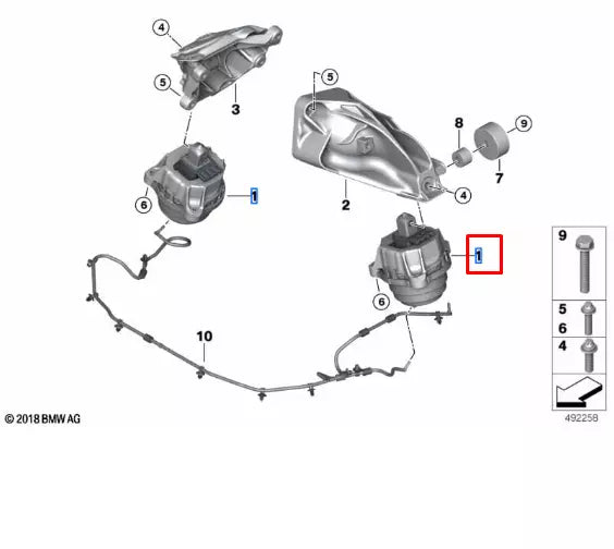 NEW BMW 3 G20 RIGHT SIDE ENGINE MOUNT 22116860482 ORIGINAL