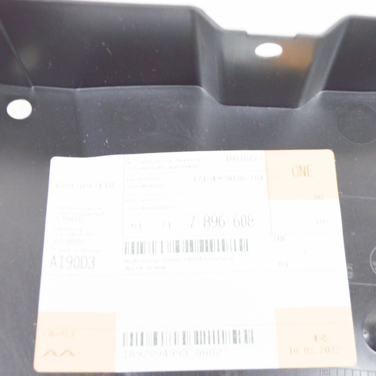 NEW BMW 5 E60 ENGINE SPLASH SHIELD RIGHT SIDE 51717896608 ORIGINAL