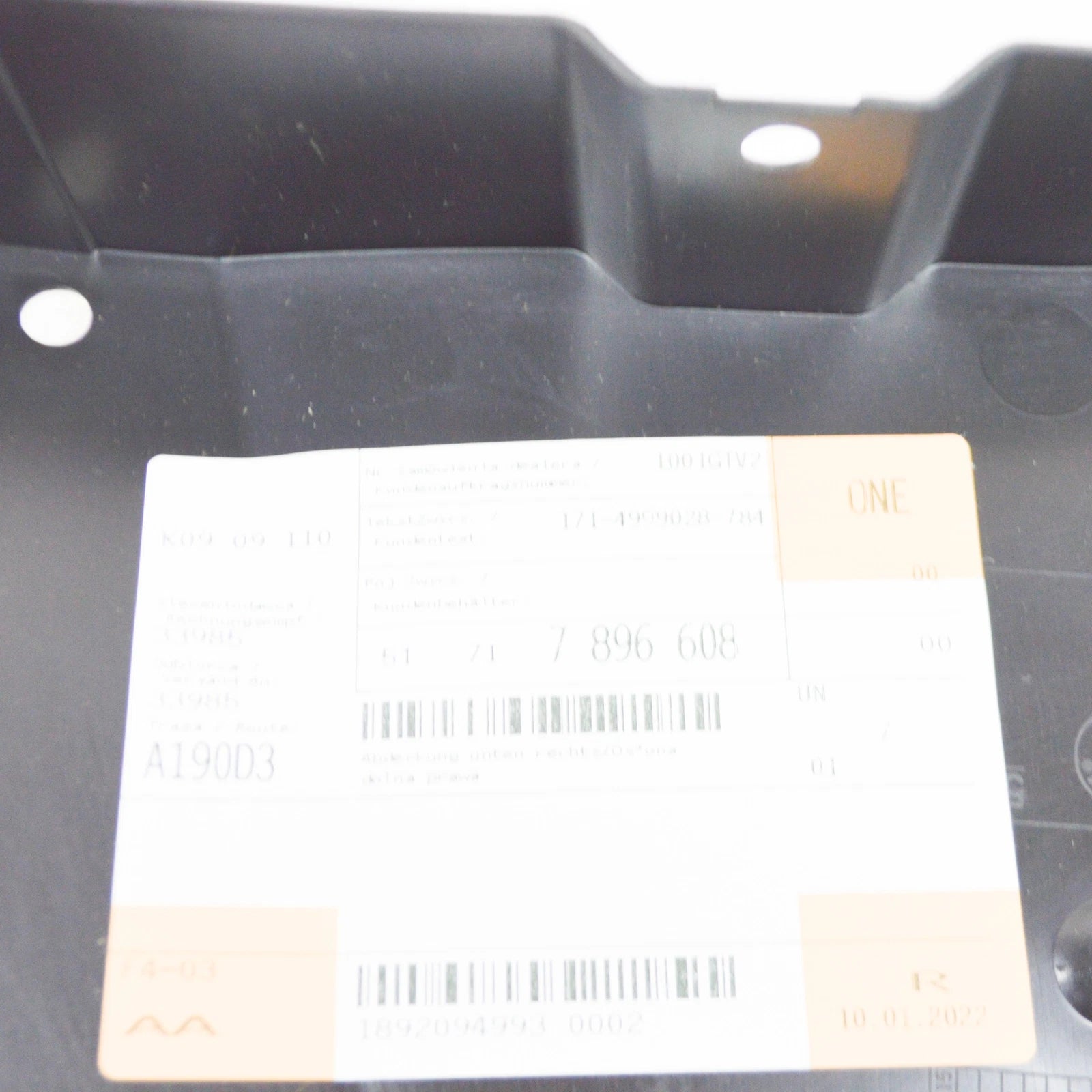 NEW BMW 5 E60 ENGINE SPLASH SHIELD RIGHT SIDE 51717896608 ORIGINAL