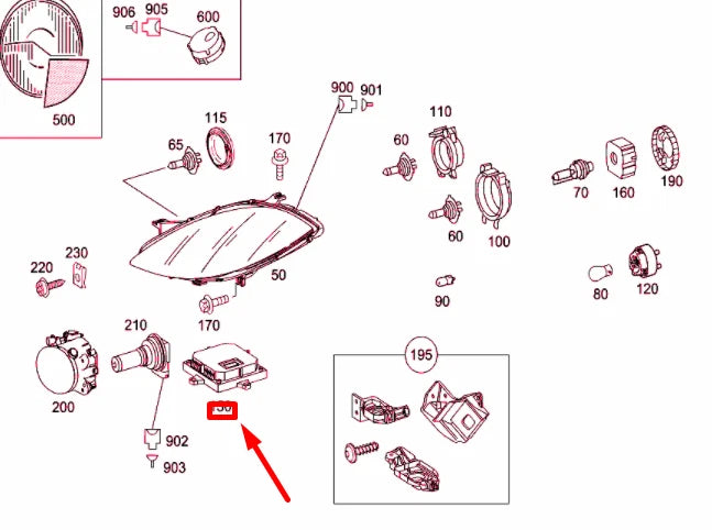 NEW MERCEDES-BENZ A W169 BI-XENON LIGHT CONTROL UNIT A2038208885 ORIGINAL