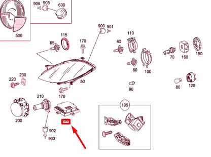 NEW MERCEDES-BENZ A W169 BI-XENON LIGHT CONTROL UNIT A2038208885 ORIGINAL