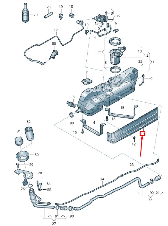 NEW VOLKSWAGEN CRAFTER 2F MK1 REDUCTION AGENT TANK GUARD PLATE 2E0201783