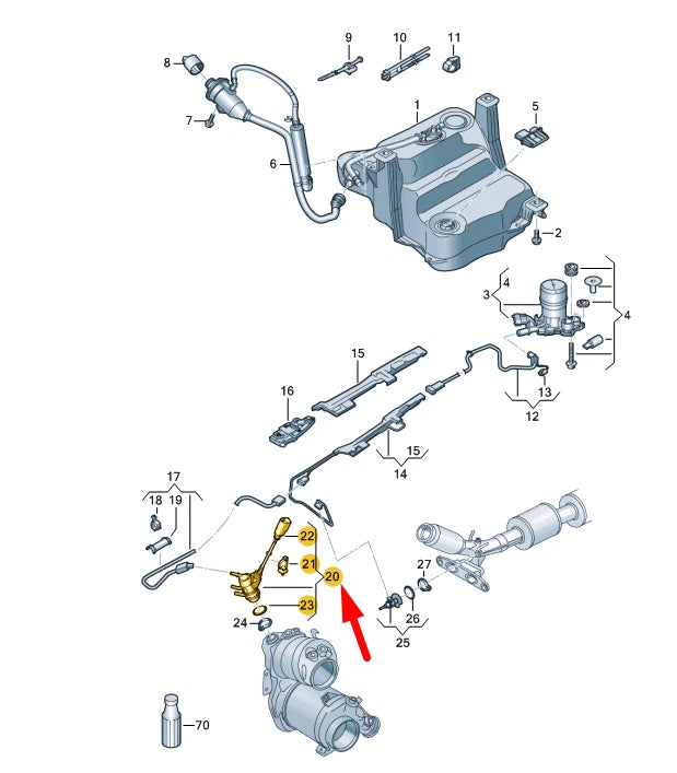 NEW VOLKSWAGEN ARTEON 3H7 REDUCTION AGENT INJECTOR 05L131113J ORIGINAL