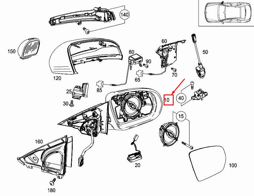NEW MERCEDES-BENZ C W205 FRONT RIGHT SIDE WING MIRROR A2058101202