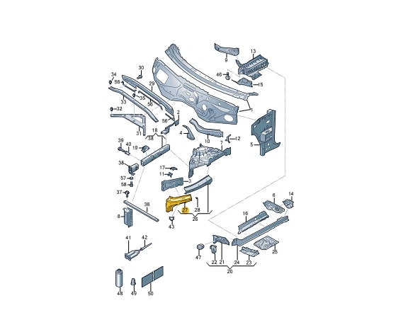 NEW VOLKSWAGEN TOUAREG CR7 FRONT LEFT CONNECTING PLATE 4M0805355D ORIGINAL