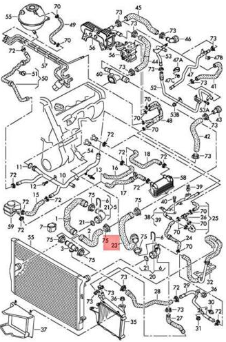 new volkswagen passat b6 coolant hose 3c0122101bt original